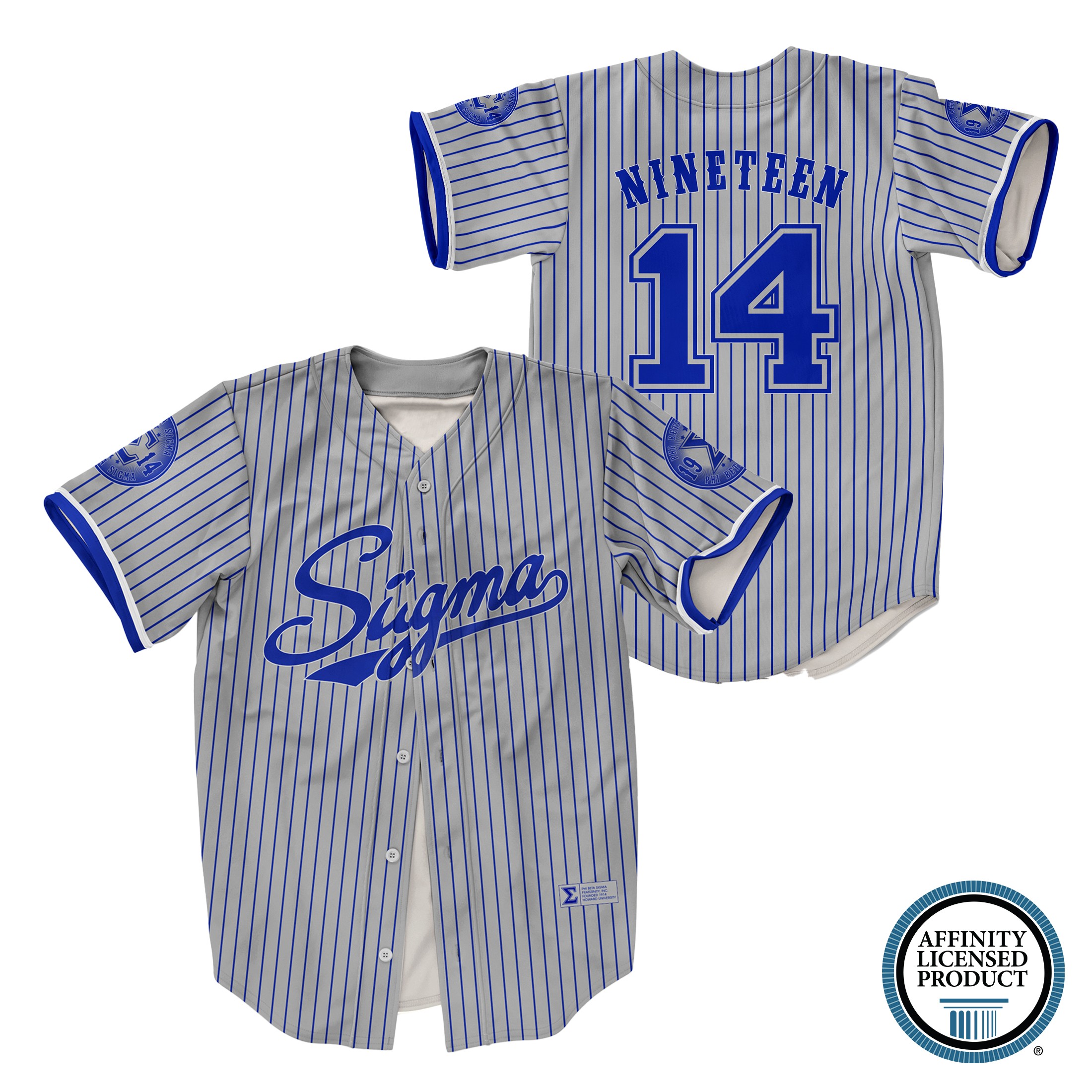 Phi Beta Sigma - Baseball Jersey - Pinstripes Sigma