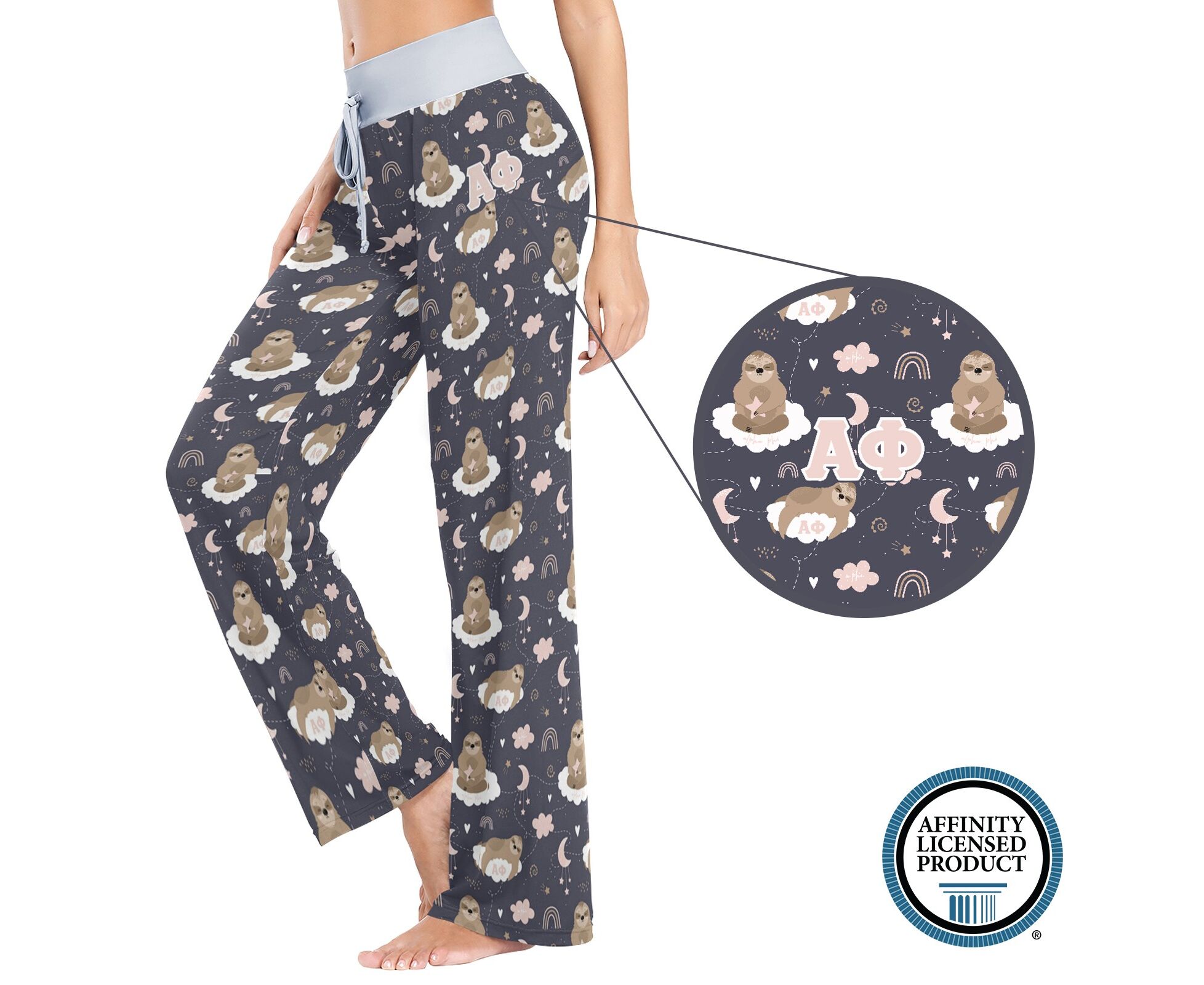 women's sloth pajama pants